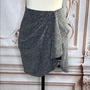 Isabel Marant Silver Black Wrap Mini Skirt